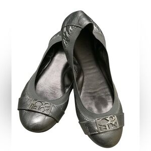 Coach Silver ballet leather flats